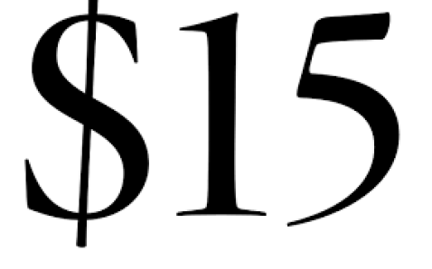 $15 - dollar sign and numbers